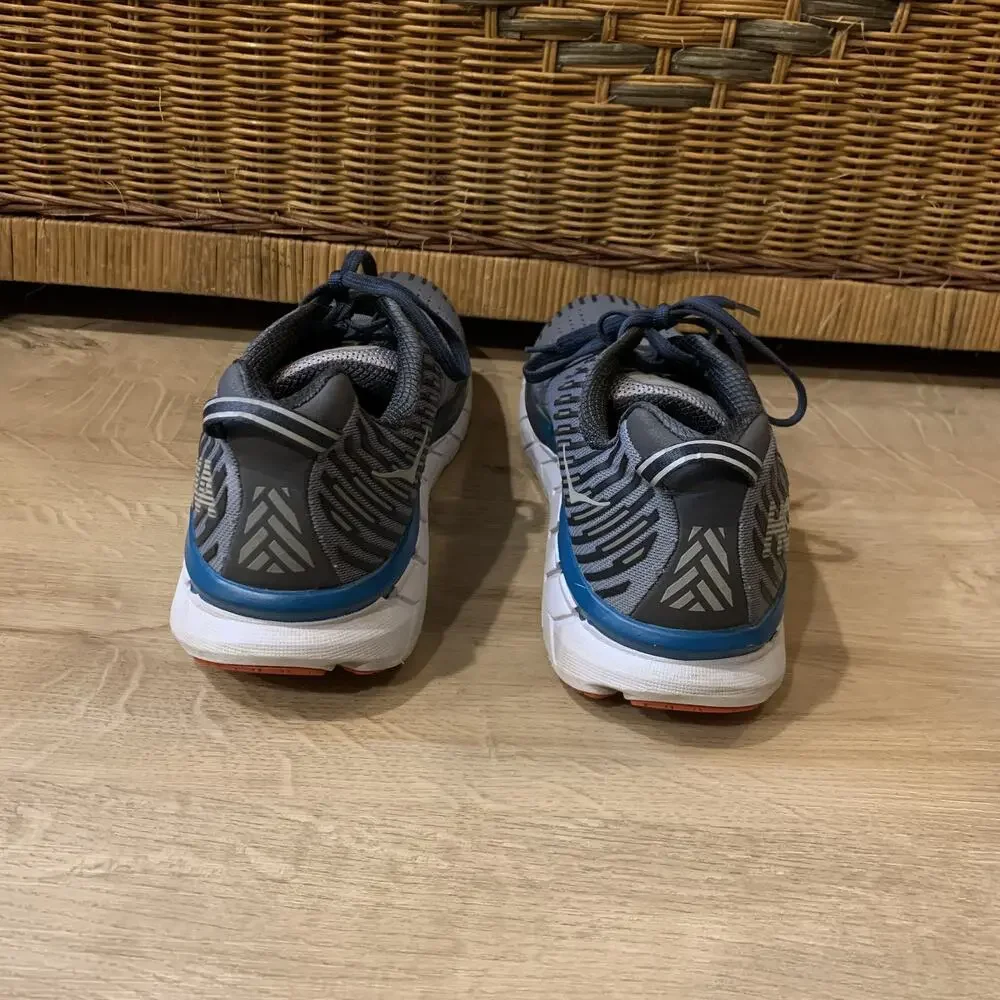 Hoka One One Clifton 5 Running Shoes Men's 10.5 Gray Blue Lightweight Trainer